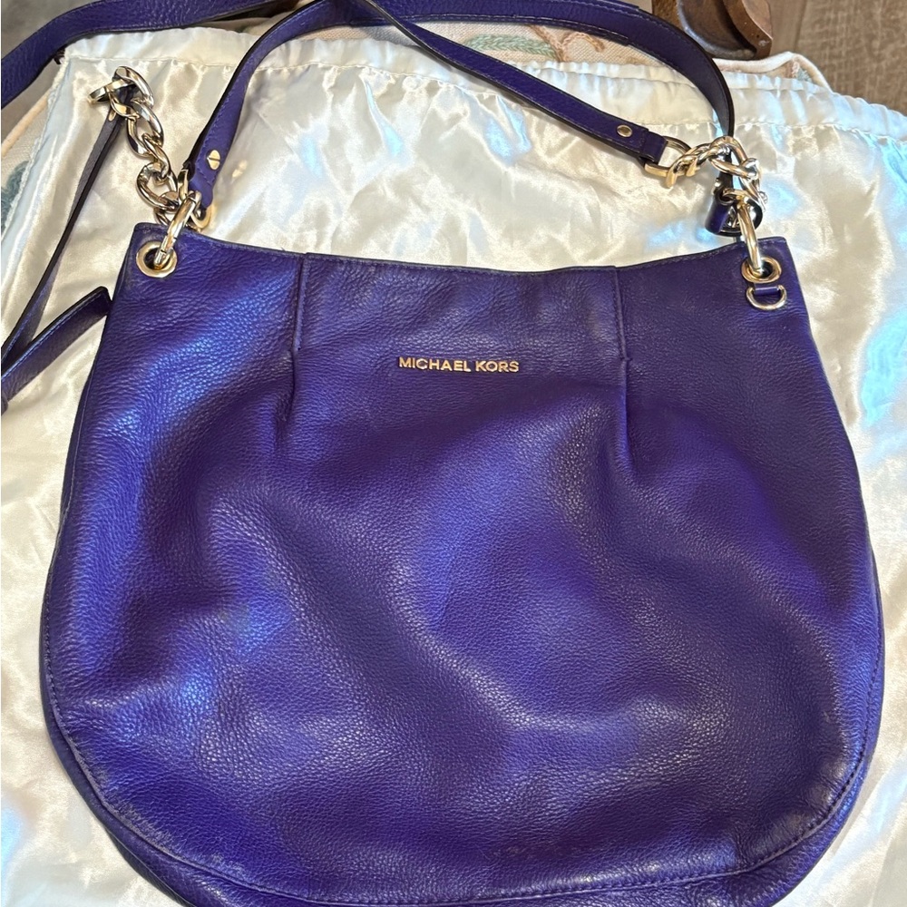 Michael Kors purple Leather Shoulder Bag